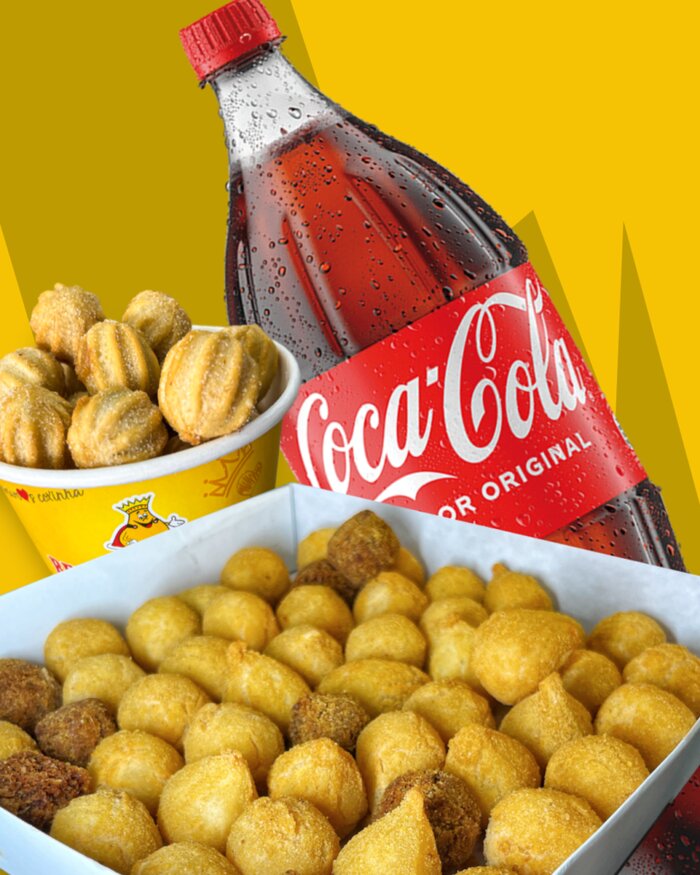 Combo 1 - mini salgados, mini churros e Coca-Cola 600mL